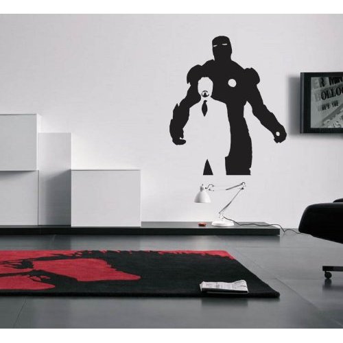 tony stark and iron man wall decal | geek decor tony stark and iron man wall decal | geek decor