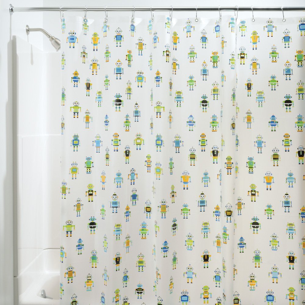 Geek Curtains | robotz shower curtain by interdesign geek decor Geek Curtains | robotz shower curtain by interdesign geek decor