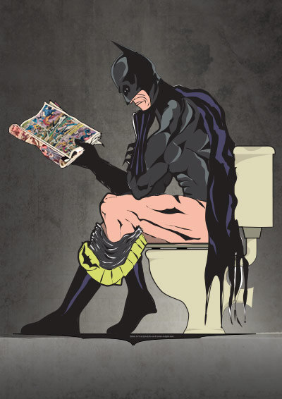 Batman Goes Potty Too Geek Decor